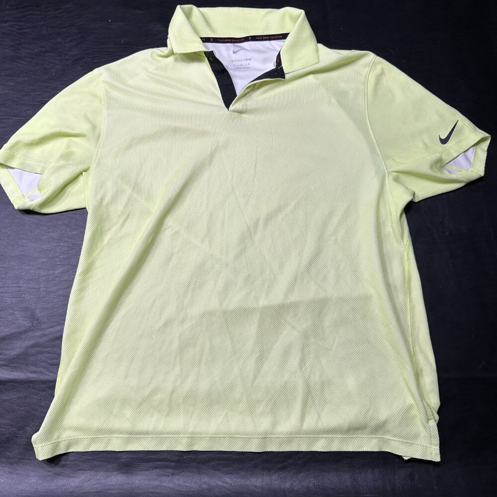 Nike Men’s Polo Shirt - Light Yellow with Black Trim